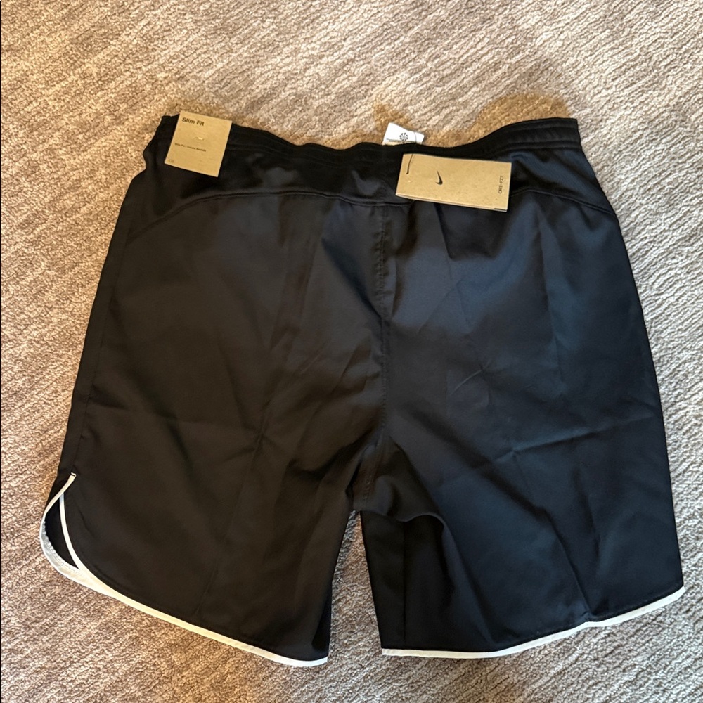 Nike Black Soccer Shorts with White Trim - Picture 5 of 5